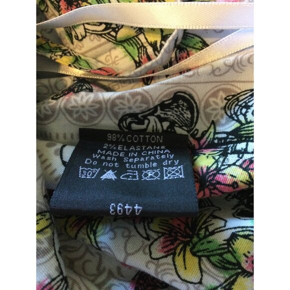 Hell Bunny Elaine Dress Floral Skeleton Print Sundress Size L Goth - Picture 6 of 9